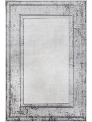 Hali.Net 80x150 cm Gri Blackbrown Pamuk Yıkanabilir Etnik Halı | Mutfak Balkon Salon Halısı | Leke Tutmaz Hipoalerjenik | GM_BLACKBROWN-13917G