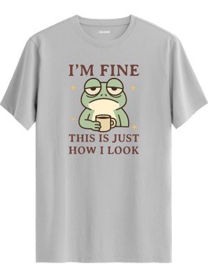 Mizahi Kurbağa Kahve Tasarımlı Eğlenceli Karakter %100 Pamuk Premium Kumaş