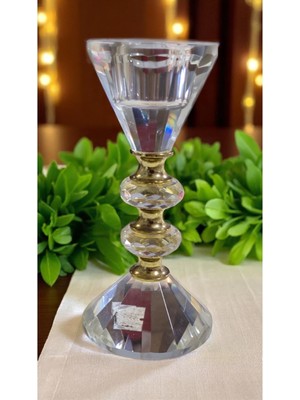 Kristal Cam Şamdan Mumluk Dekoratif Obje ve Biblo