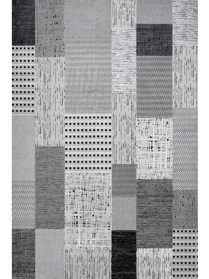  Patchwork Gri Pamuk Dikdörtgen Modern Desenli Pamuk Makinada Yıkanabilir Hav Toz Vermez Leke Tutmayan Kaymaz Taban Dijital Makine Baskı Salon Yolluk Mutfak Halı