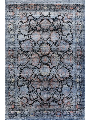 Bespoky 80x150 cm Lacivert Artemis Klasik Yıkanabilir Halı | Mutfak Balkon Yatak Odası Halısı | Leke Tutmayan Kaymaz | ARTEMİS_BELLA-6462D