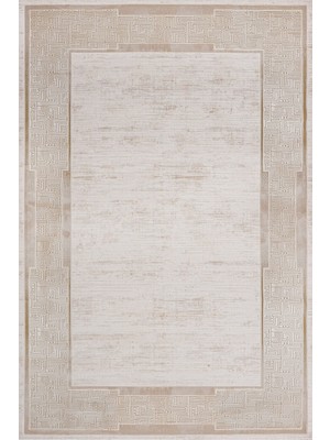 Hali.Net 140x200 cm Bej Valeria Etnik Lüks Çerçeveli Mikrofiber Halı | Yatak Odası Çocuk Odası Salon Halısı | Hav Vermez Leke Tutmaz Çabuk Kuru | LXS_VALERİA-KATMAN4