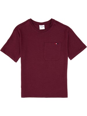 U.S. Polo Assn. Erkek Çocuk Bordo Bisiklet Yaka Tişört 50314946-VR177