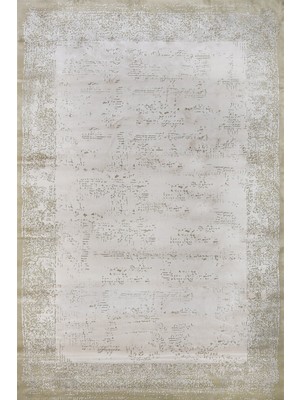 Krem Modern Etnik Desenli Pamuk Makinada Yıkanabilir Hav Toz Vermez Leke Tutmayan Kaymaz Taban Dijital Makine Baskı Salon Yolluk Mutfak Halı