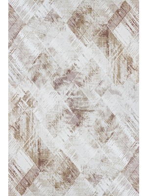 Pembe Geometrik Etnik Modern Desenli Pamuk Makinada Yıkanabilir Hav Toz Vermez Leke Tutmayan Kaymaz Taban Dijital Makine Baskı Salon Yolluk Mutfak Halı