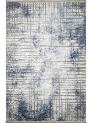 Bespoky 80x150 cm Mavi Artex Modern Klasik Yıkanabilir Halı | Mutfak Balkon Yatak Odası Halısı | Leke Tutmayan Kaymaz | ARTEX-5854A