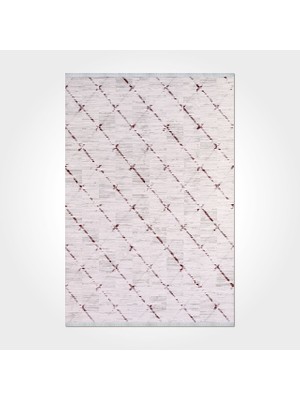 Bespoky 80x200 cm Krem Royal Modern Etnik Yolluk Yıkanabilir Halı | Balkon Halısı Mutfak Yolluk Koridor Halı | Leke Tutmayan Kaymaz | ROYAL-14854K