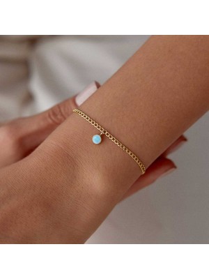 Yuvarlak Aqua Charm Bileklik