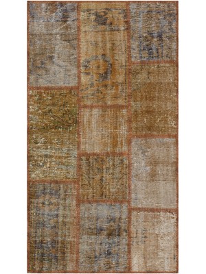 Bespoky 80x150 cm Bej Klasik Yün Halı | Mutfak Balkon Salon Halısı | %100 Doğal Yün El Yapımı El Dokuma | UNİQUE-31392