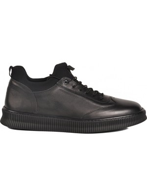 Siyah Hakiki Deri Büyük Numara Erkek Casual Ayakkabı 2517 M