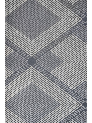 Geometrik Gri Pamuk Kare Modern Desenli Pamuk Makinada Yıkanabilir Hav Toz Vermez Leke Tutmayan Kaymaz Taban Dijital Makine Baskı Salon Yolluk Mutfak Halı