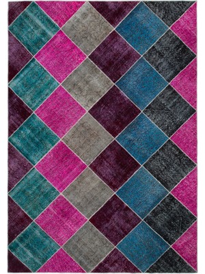 Ikat Kırmızı Ikat Ipek Modern Desenli Yün Hav Toz Vermez Leke Tutmayan Salon Yolluk Mutfak El Dokuma Halı