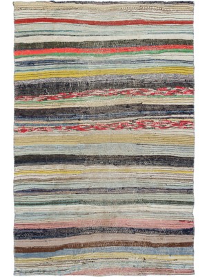 Teselya Kahverengi Çizgili Yün Modern Desenli Yün Hav Toz Vermez Leke Tutmayan Salon Yolluk Mutfak El Dokuma Halı