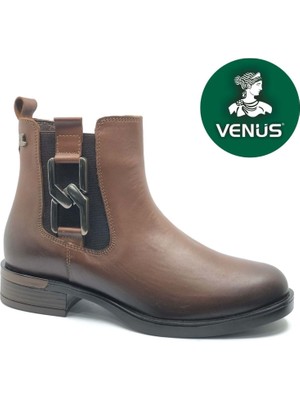 Venüs Apricus Hakiki Deri Düz Kaymaz Taban Ortopedik Kadın Bot