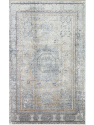 Boston Klasik Gri Viskon Dikdörtgen Modern Desenli Akrilik Hav Vermeyen Leke Tutmayan Kolay Temizlenen Yumuşak Makine Salon Yolluk Mutfak Halı