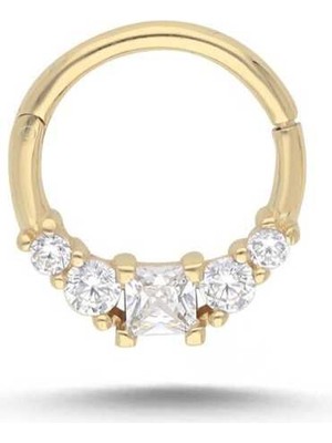 Kare Oval Taşlı Helix Piercing