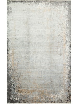 Las Vegas Geometrik Gri Viskon Dikdörtgen Modern Desenli Akrilik Hav Vermeyen Leke Tutmayan Kolay Temizlenen Yumuşak Makine Salon Yolluk Mutfak Halı