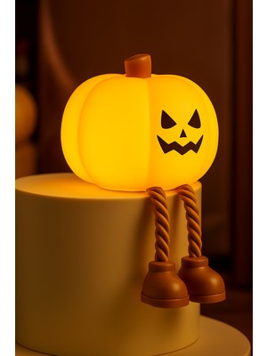 Yumuşak Silikon Pumpkin Mini Gece Lambası Dekoratif Işık Derecesi Ayarlanabilir Yatak Odası Lambası