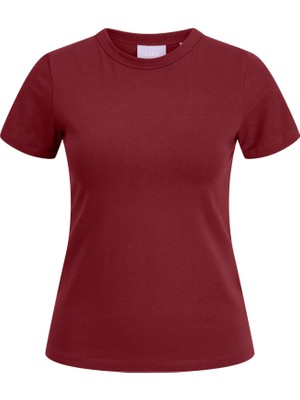 Kadin Bisiklet Yaka Streç Kalip Basic Tisört - Gigi