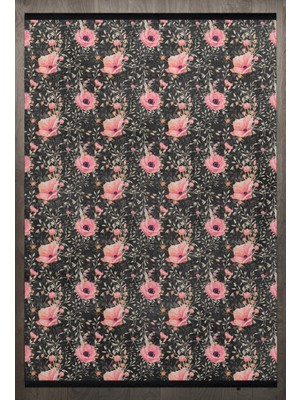 Hali.Net 160x160 cm Pembe Yıkanabilir Halı | Salon Yatak Odası Halısı | Leke Tutmaz Hipoalerjenik | F_NATURE-218