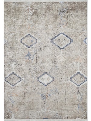 Hali.Net 80x150 cm Bej Dijital Baskı Etnik Patchwork Halı | Mutfak Balkon Salon Halısı | Hav Vermez Hipoalerjenik | HALN-HLN1672