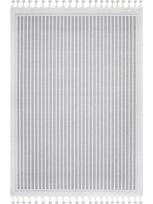 Mahogany Gri Çizgili Etnik Modern Desenli Hav Vermeyen Leke Tutmayan Kolay Temizlenen Yumuşak Makine Salon Yolluk Mutfak Halı