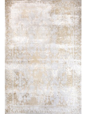 Bej Klasik Etnik Modern Desenli Pamuk Makinada Yıkanabilir Hav Toz Vermez Leke Tutmayan Kaymaz Taban Dijital Makine Baskı Salon Yolluk Mutfak Halı