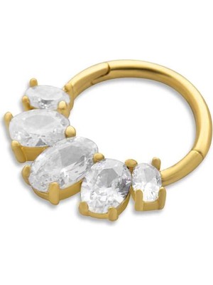 Süzme Oval Taşlı Helix Piercing