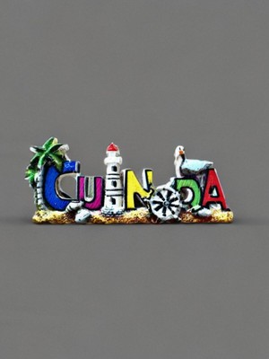 Cunda Temalı Kabartma Polyester Magnet. 10CM x 4cm.