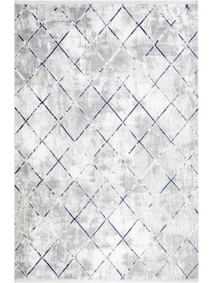Hali.Net 120x120 cm Mavi Halı | Salon Yatak Odası Halısı | Hav Vermez Leke Tutmaz | 4731A-MAVİ