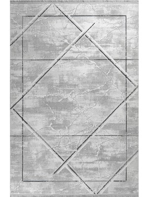 Bespoky 80x150 cm Gri Dark Modern Lüks Yıkanabilir Halı | Mutfak Balkon Yatak Odası Halısı | Leke Tutmayan Kaymaz | DARK-DK001G