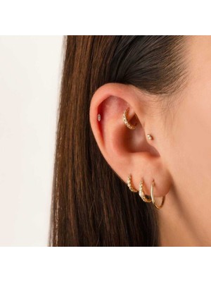 Iki Taşlı Minimal Tragus Piercing