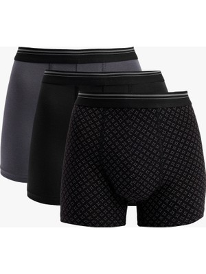 Pamuklu Regular Fit 3'lü Boxer Seti