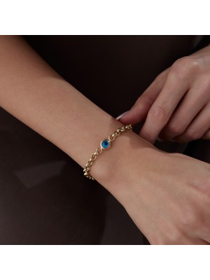 Bold Mavi Boncuk Göz Bileklik