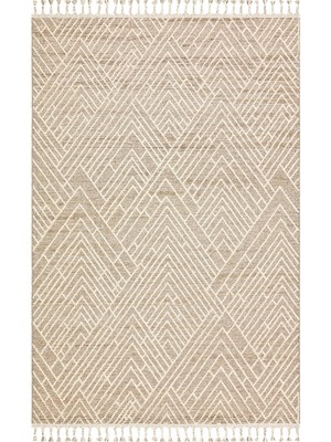 Hali.Net 80x150 cm Bej Eko Modern Halı | Mutfak Balkon Salon Halısı | Hav Vermez Leke Tutmaz