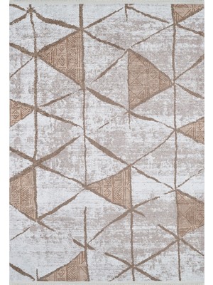 Lodhran Bej Modern Etnik Desenli Makinada Yıkanabilir Hav Toz Vermez Leke Tutmayan Kaymaz Taban Dijital Makine Baskı Salon Yolluk Mutfak Halı