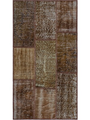 Bespoky 80x150 cm Bej Klasik Yün Halı | Mutfak Balkon Salon Halısı | %100 Doğal Yün El Yapımı El Dokuma | UNİQUE-26223