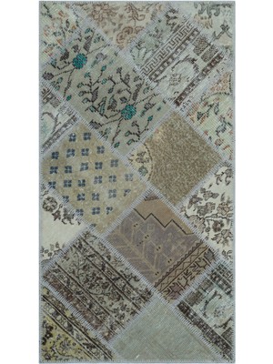 Bespoky 80x150 cm Bej Klasik Yün Halı | Mutfak Balkon Salon Halısı | %100 Doğal Yün El Yapımı El Dokuma | UNİQUE-26001