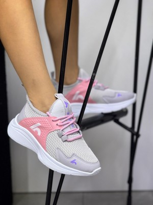 Bağcıklı Unisex Çocuk Spor Ayakkabısı-Buz-Şeker Pembe