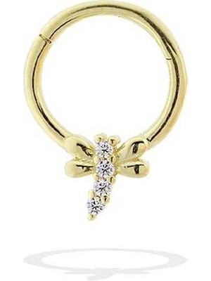 Taşlı Yusufçuk Motifli Helix Piercing