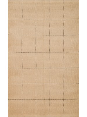  Çizgili Bej Pamuk Dikdörtgen Modern Desenli Akrilik Hav Vermeyen Leke Tutmayan Kolay Temizlenen Yumuşak Makine Salon Yolluk Mutfak Halı