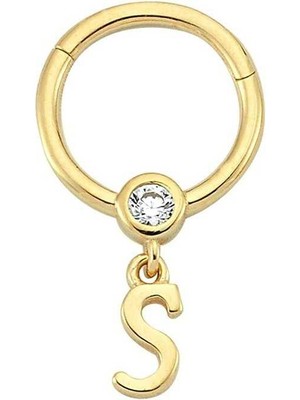 Taşlı S Harfi Sallantılı Helix Piercing