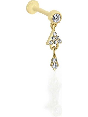 Taşlı Üçgen Sallantılı Tragus Piercing