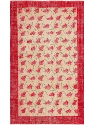 Bespoky 153x251 cm Bej Klasik Yün Halı | Salon Yatak Odası Halısı | %100 Doğal Yün El Yapımı El Dokuma | UNİQUE-17214