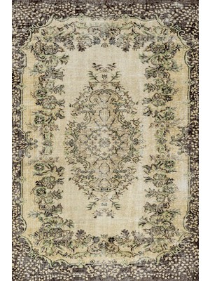 Hali.Net 80x200 cm Kahverengi Modern Etnik Vintage Halı | Balkon Halısı Mutfak Koridor Halı | Hav Vermez Leke Tutmaz | SRK_VİNTAGE-229
