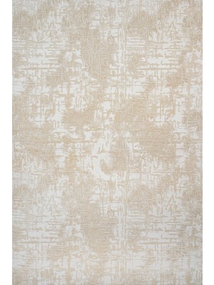  Modern Krem Pamuk Kare Modern Desenli Pamuk Makinada Yıkanabilir Hav Toz Vermez Leke Tutmayan Kaymaz Taban Dijital Makine Baskı Salon Yolluk Mutfak Halı