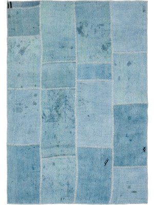 Iskece Bej Patchwork Yün Modern Desenli Yün Hav Toz Vermez Leke Tutmayan Salon Yolluk Mutfak El Dokuma Halı