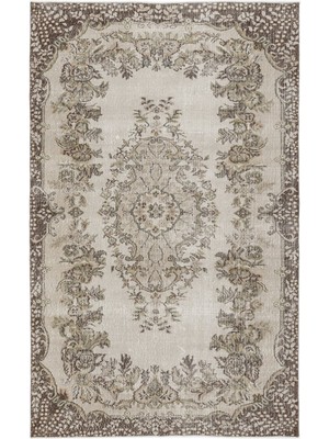 Atina Bej Eskitme Yün Modern Desenli Yün Hav Toz Vermez Leke Tutmayan Salon Yolluk Mutfak El Dokuma Halı