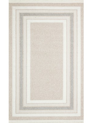 Hali.Net 80x150 cm Bej Halı | Salon Mutfak Halısı | Hav Vermez Leke Tutmaz | BEİGE-GREY
