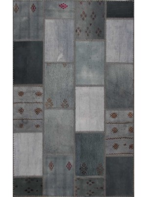  Geometrik Gri Yün Dikdörtgen Modern Desenli Akrilik Hav Vermeyen Leke Tutmayan Kolay Temizlenen Yumuşak Makine Salon Yolluk Mutfak Halı